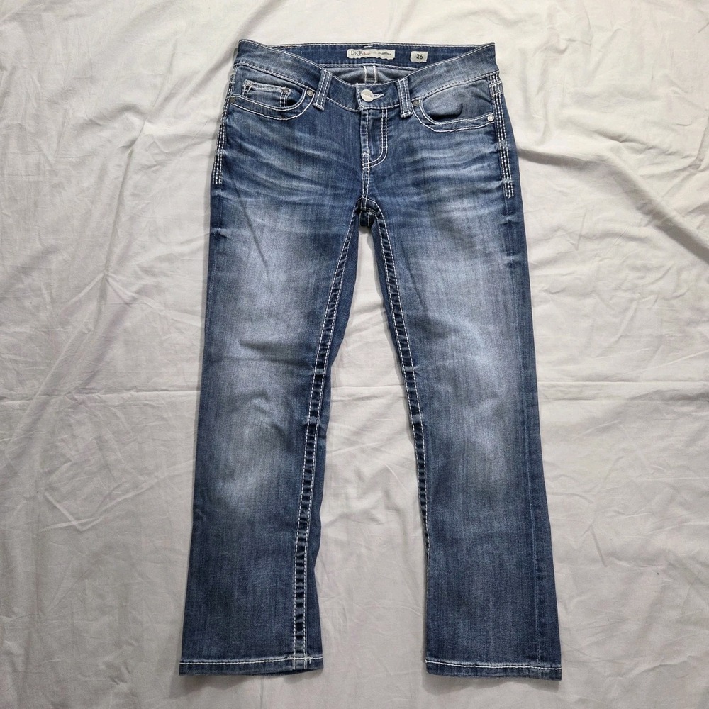 BKE Jeans Womens 26 Blue Boot Cut Sabrina Cotton Western Cowgirl Embroidered